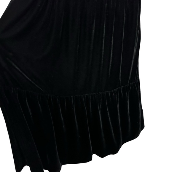 J. Crew Womens Velvet Tiered Midi Dress Size 6 Black Sleeveless Preppy Pockets - Picture 6 of 10